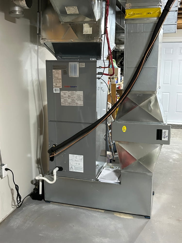 TempShift all-electric indoor install with clean mechanical room.